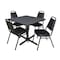 Cain Cain Square Table & Chair Set, Wood, Metal, Vinyl Top, Grey TB3636GY29BK - alternate 1